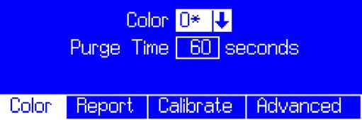 33: Setup Mode - Color Setup Screen Use the Color screen to enter information about each of the colors available on the system.
