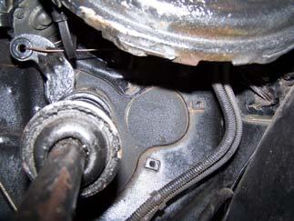 NOTE: On 1955-1957 Chevrolet cars, the pushrod hole is to the right (passenger side) of the brake master cylinder. 2.