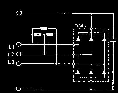 Input Diodes On small horsepower models, the input diodes are located inside the power module PM1 or in a