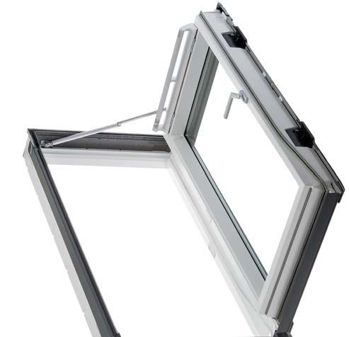 Roof Windows Roof Access Window - GXU Roof Access Window - GXU Benefits: Easy roof access for repairs, maintenance, emergency, and egress (FK06). Locking device keeps sash in open position.