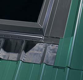 (EKL only) Tile roofing - EDW Patented-sill flashing features pliable pleats that form to most types of tile.