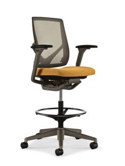 High-back Work Chair Frame/Base Finish: Charblack Arms: