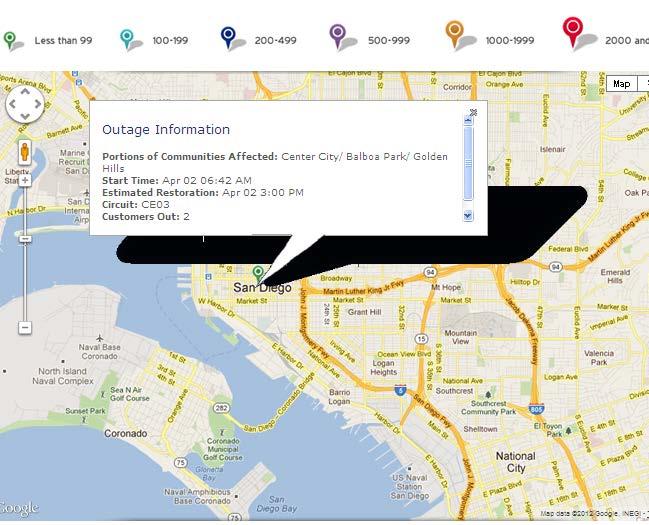 Customer Tools - Outages We know customers are very concerned when outages occur Our outage map gives information