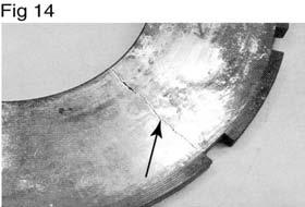 Clutch Cover / Intermediate Plate Failure - Damaged Intermediate of Pressure Plate (Continued) (Continued) Figure 14 shows a broken intermediate plate.