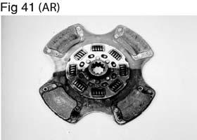Clutch Disc Assembly Clutch Disc Assembly Failures Failure - Oil Soaked Ceramic Disc After removal from the truck, the top half of this ceramic disc (Figure 41) was cleaned in order to reveal the
