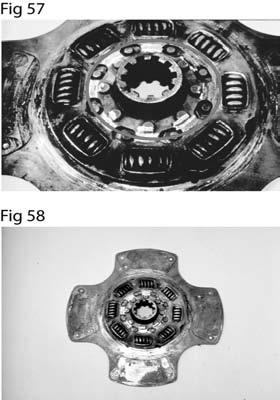 Clutch Disc Assembly Failure - Rear Disc Interfering with Retainer Assembly Figure 57 (see circle) shows the damage that will occur to the rear disc when it makes contact with the retainer