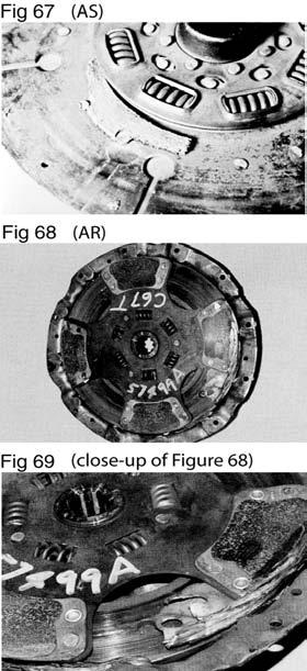 Clutch Disc Assembly Failure - Burst Driven Disc, Friction Material Separates from Disc This type of failure is caused by very high RPM encountered when coasting in gear with the clutch released.