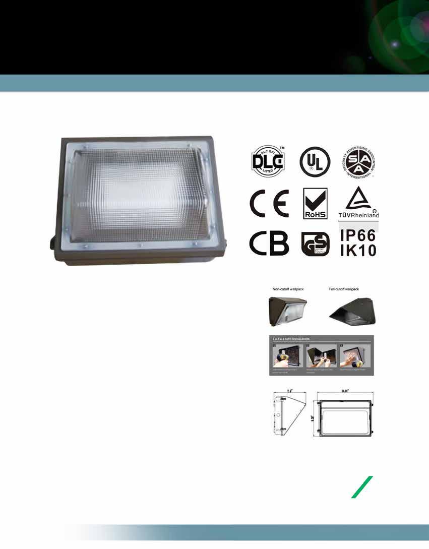 LED Wall Pack Light OVERHEAD/ COMMERCIAL Image MODEL: EST-WPA36 Other models include 45w, 60w, 75w and 100w Power 36W Lumen Output