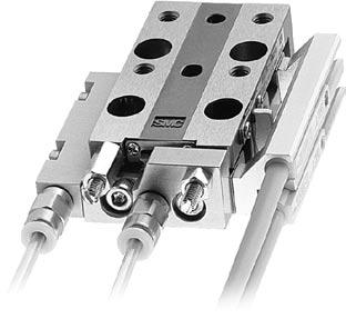 Switch rails and axial piping plates are interchangeable between the right and left side. Symmetric type Standard type Variations Standard type Symmetric type L L L Bore size (mm).