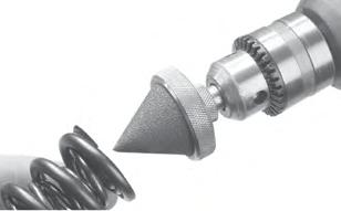 The small diameter fits easily into tight spaces such as Beehive Valve Springs (see page 127) or bolt holes.