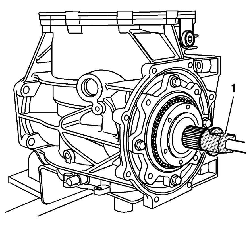 Fig. 257: Transmission Stud & Ring Gear Tooth Surface 14. Install the J 8001 onto the transmission stud. See Special Tools and Equipment.
