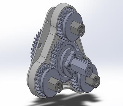 As a result, matching gears were difficult to source up to the design specifications. The center gear must have a ½ inch hex bore size.