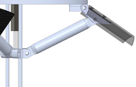 The VDM uses 4 rods as structural supports around a square shaped connector that moves up and down with the help of a linear actuator.