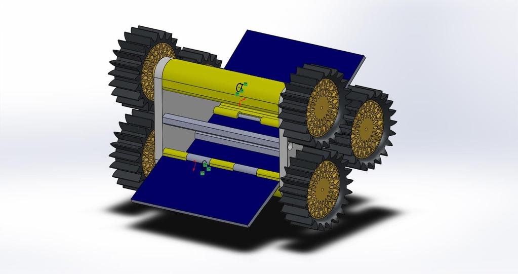 Figure 42: General Design of Triangular Rover This rover has a minimalistic and simple design to minimize possible failure on the field.