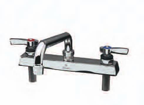 Deck Mount Faucets KN41 and KN45 SERIES 8" WALL and DECK MOUNT FAUCETS with SWING SPOUTS, SWIVEL and RIGID GOOSENECK SPOUTS KN41 SERIES NSF LISTED 8" (200mm) CENTRE NEW EASY 1/4 TURN FULL OPEN