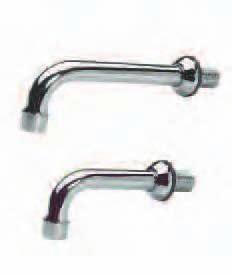 Replacement Spouts & Spout Bases WALL MOUNTED SPOUT BASES FAUCET CONTROL 4"(100mm) and 6"(152mm) SPOUTS HIGHLY POLISHED CHROME PLATED BRASS IDEAL FOR HAND SINK APPLICATION PATENT NO.