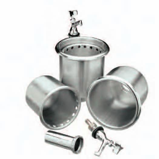 NORMAL SERVICING PREVENTS CLOGGING AND ELIMINATES COSTLY PLUMBING REPAIRS THAT OCCUR WITH OTHER TYPE DRAINS. STAINLESS STEEL (3-PIECE) BASKET ASSEMBLY MODEL N0.