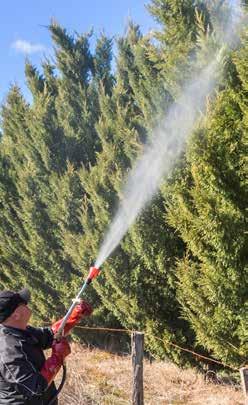 general spraying with an ergonomic handle to maintain comfort of use. An adjustable spray lever changes spray from straight stream to conical mist.