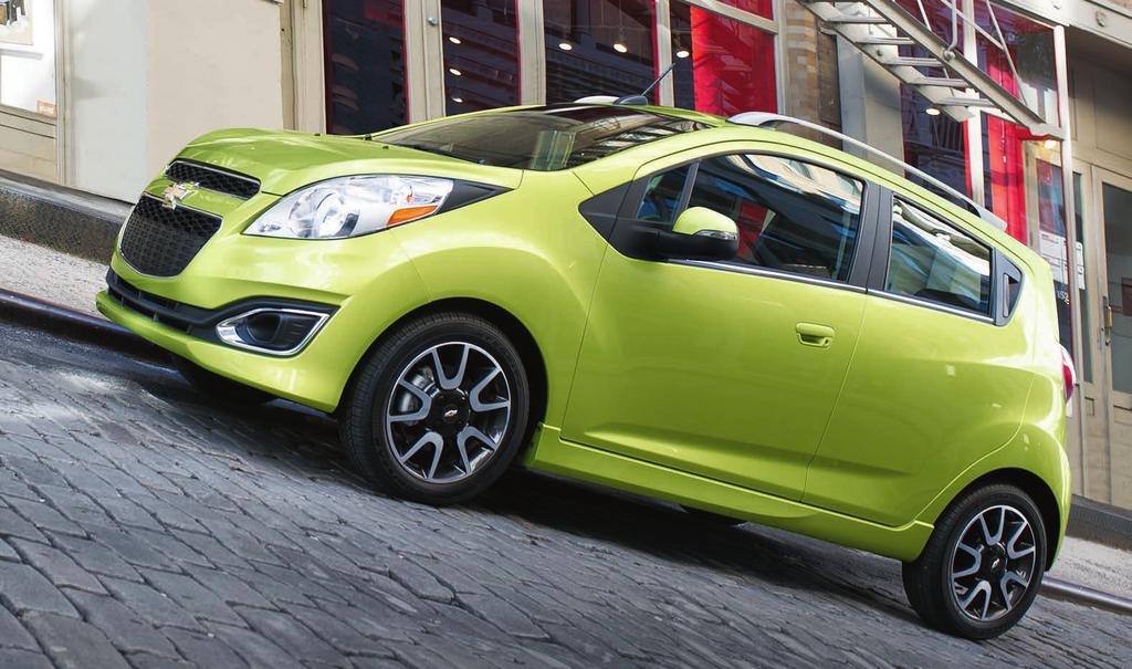 Spark 2LT in Lime. GET UP AND GO. The city is your playground whether you choose the punchy 5-speed manual or opt for the smooth Continuously Variable Transmission (CVT). Either way, the ECOTEC 1.
