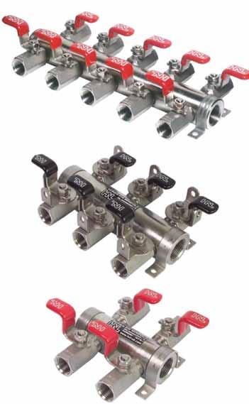 Series 900 Minifolds Stainless Steel Ball-Valve Distribution Manifolds Designed to complement our established ranges of aluminium and stainless steel distribution manifolds HNL now manufacture the
