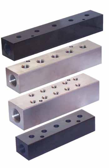 Series 900 Minifolds Aluminium & Stainless Steel Manifold Blocks Replace complex assemblies of pipes and fittings with aluminium or 36 stainless steel manifold blocks.