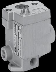 ROSS offers 3/2 normally closed valves with either manual or electric control that are suitable for this purpose. The valves, pictured below, are suggested.