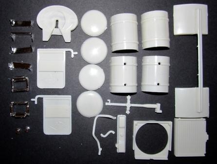 The following parts are Flat Black: 5th wheel, flaps, hoses and the assembled radiator.