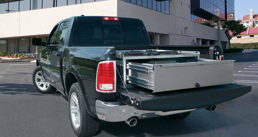MAX SECURE PICKUP DRAWER SPECIALTY PRODUCTS CUSTOM SOLUTIONS Model# shown: OP-TDU-16-48-48-D OPS Public Safety recommends using a bed cover for optimal protection from the elements.