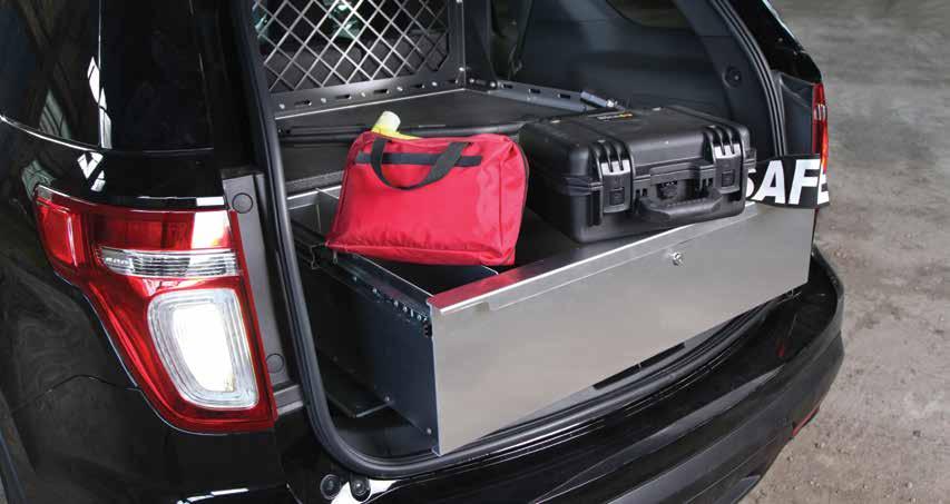 SINGLE DRAWER SERIES FORD EXPLORER FORD INTERCEPTOR UTILITY STANDARDS: Anti-skid top surface with cargo rail Fabricated from 0.