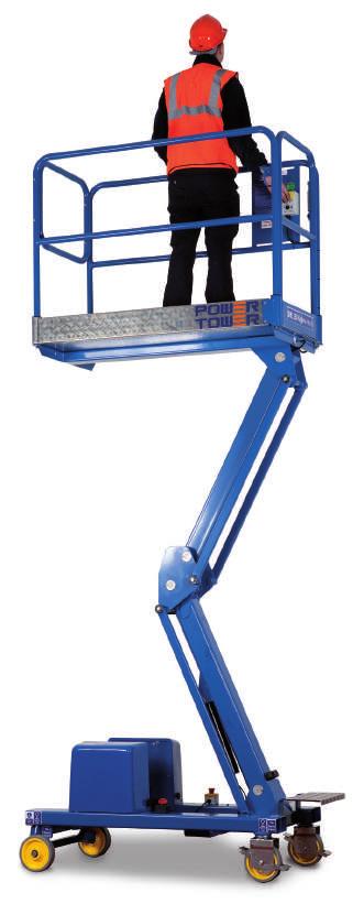 250 KG Power Tower The Power Tower push around is a compact work platform at only 780mm wide will still pass comfortably through a standard single doorway.