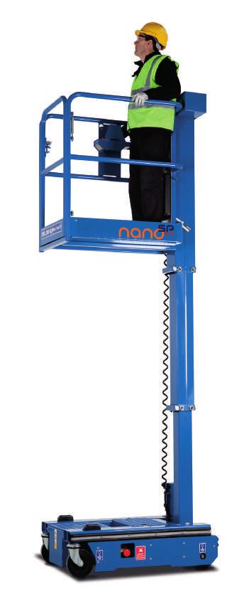 200 KG Nano SP Zero The Nano SP Zero is designed for those people who want simplicity of a push around but prefer the speed and extra productivity of a self-propelled platform.