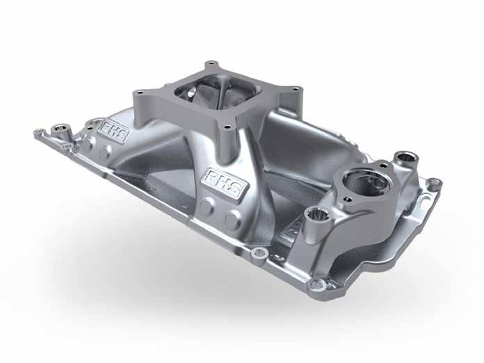 Power By Design EFI & Carb Versions Available #12902P 23-Degree Aluminum Intake Manifolds The RHS 23-Degree Aluminum Intake Manifolds are engineered specifically to port match fit RHS 23-Degree Small