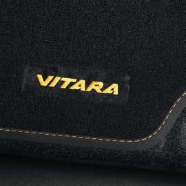 11 FLOOR MAT SET ECO Anthracite needle felt carpets with coloured Vitara logo and stitching, four-piece set, for manual transmission and automatic