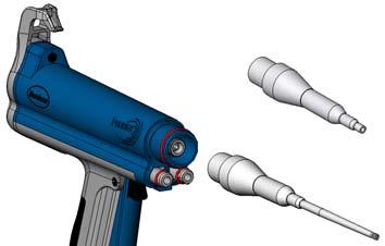 Standard Length only: To replace the electrode (2), pull it out of the electrode holder (1). Short length spray gun Figure 22 Removing the Adapter 4. See Figure 23.