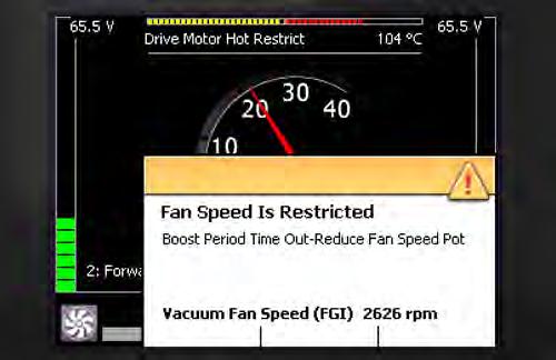 speed to below 2400 rpm, and a warning message will appear on the MD3 machine management system display.