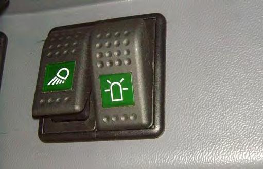 The Master light switch must be in the third position to operate the overhead work lights.