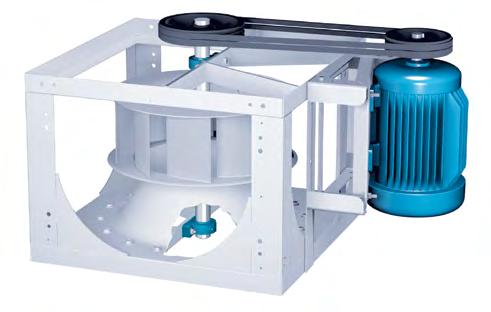 A heavy duty Twin City Fan & Blower designed adjustable motor base is available for all fan sizes. Models EPF and EPQ.