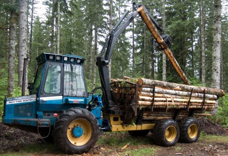 FOREST EQUIPMENT Forwarders are designed for rough service and come equipped with a light duty grapple