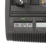 An End of Service indicator lets you know when the battery has reduced capacity and may need to be removed from service.