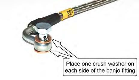 14. Connect the Passenger Side Axle Hard Line to the brake hose, but do not tighten. 15. Repeat Step 8-14 for the Driver Side. 16.