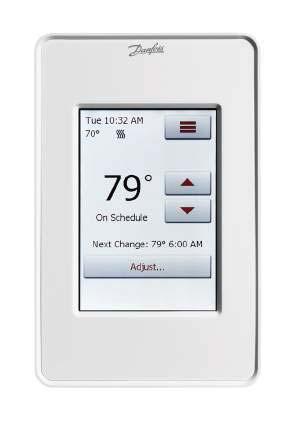 Danfoss LX Electric Floor Heating Electric Floor Heating Thermostats The Danfoss LX Thermostat raises the bar for aesthetic appeal while offering industry-leading functionality.