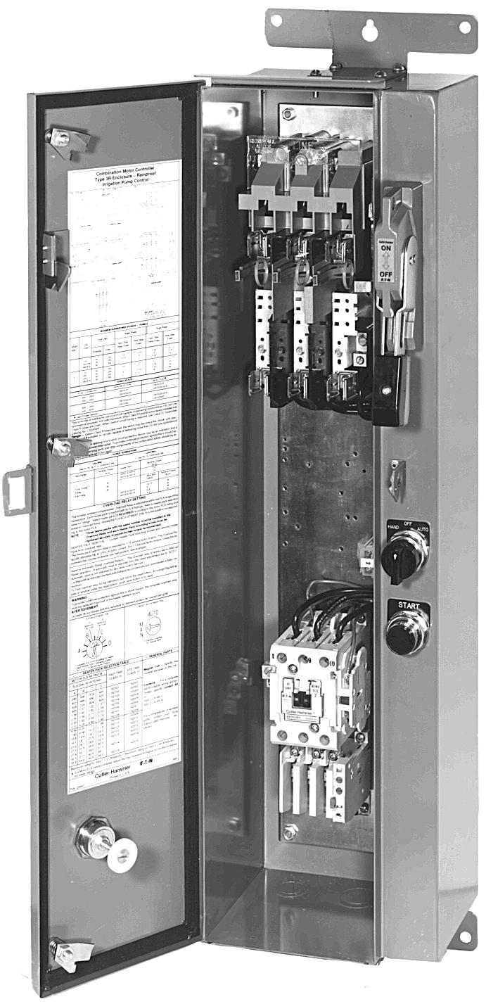 February 999 Freedom Pump Panels Circuit Switch NEA R Enclosure / -Phase agnetic / Interchangeable Heater OLR 6- Standard ECN54 controllers have a HAND/OFF/AUTO selector switch and START pushbutton
