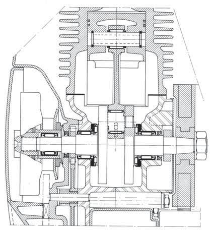 TWO STROKE ENGINE FOR PORTABLE SAW The high speeds attained by these engines subject the connecting rod bearings to extremely arduous working conditions, made worse by doubtful lubrication and high