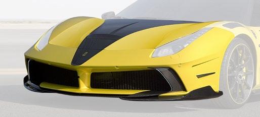 MANSORY BODY OPTIONS FOR FERRARI 488 GTB / SPIDER Front kit 4xx low flap - without front camera Front kit 4xx low flap - with front camera front bonnet middle area front bumper and splitter primed,