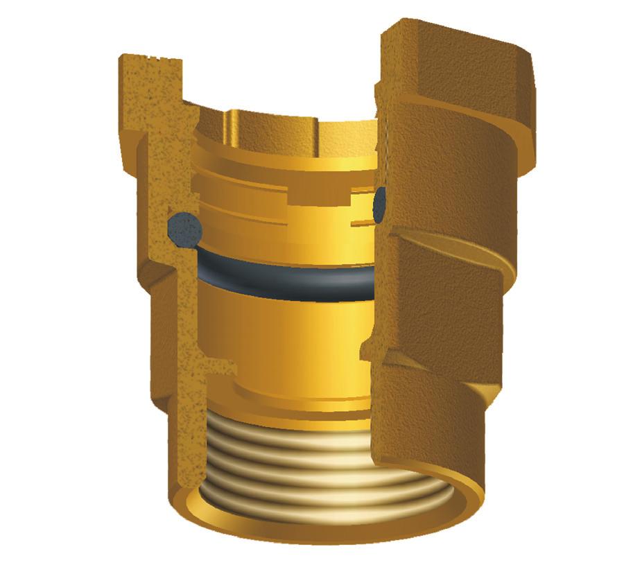 4301 (AISI 304) E - O-ring washer in EPDM elastomer The IRECO 800 series brass fittings are designed in such a way that once the locking nut (B), is tightened, it is automatically screwed against