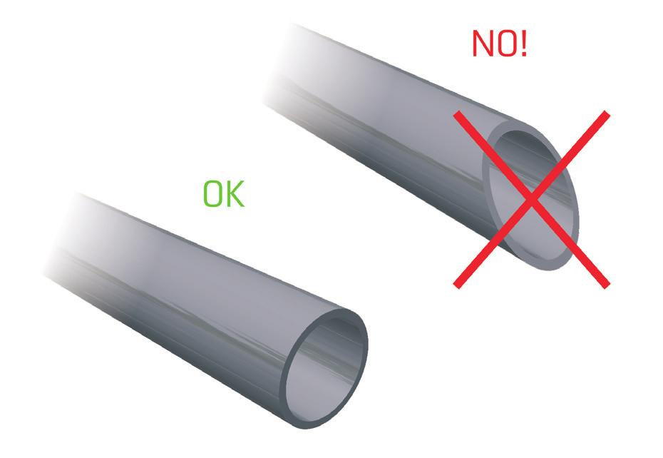 INSTALLATION INSTRUCTIONS After cutting the tubes (see drawing A )
