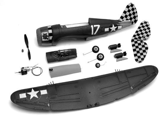 Contents of Kit/Parts Layout Large Replacement Parts: EFL6001 Wing EFL6002 Fuselage EFL6003 Hatch EFL6004 Cowl EFL6005 Horizontal Tail Small Replacement Parts EFL6006 Hardware and Pushrod Set EFL6007