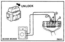 door lock signal. If the circuit is not as specified, inspect the circuits connected to other parts. 2.