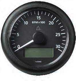 ViewLine 85 mm Tachometer and Synchronizer Engine Revolution, Engine Hours, Voltage and Clock The ViewLine Tachometer is available with or without operating hours counter (digital display) and can