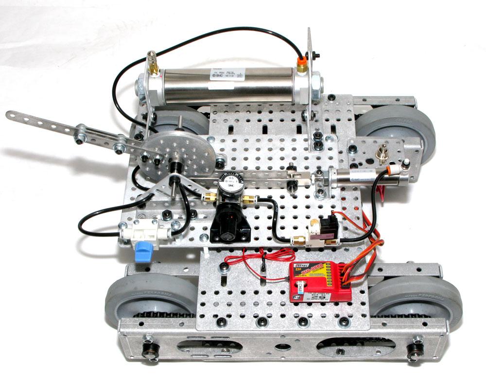 The Integrated HMC Chassis with the Pneumatic Module The image below shows the chassis top plate and pneumatic module assembly integrated with the HMC chassis.